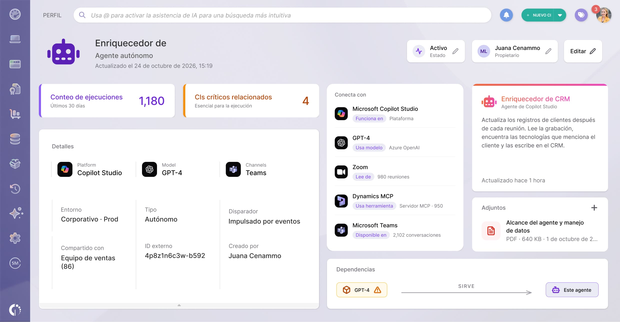 Explorador de AI Assets en InvGate Asset Management