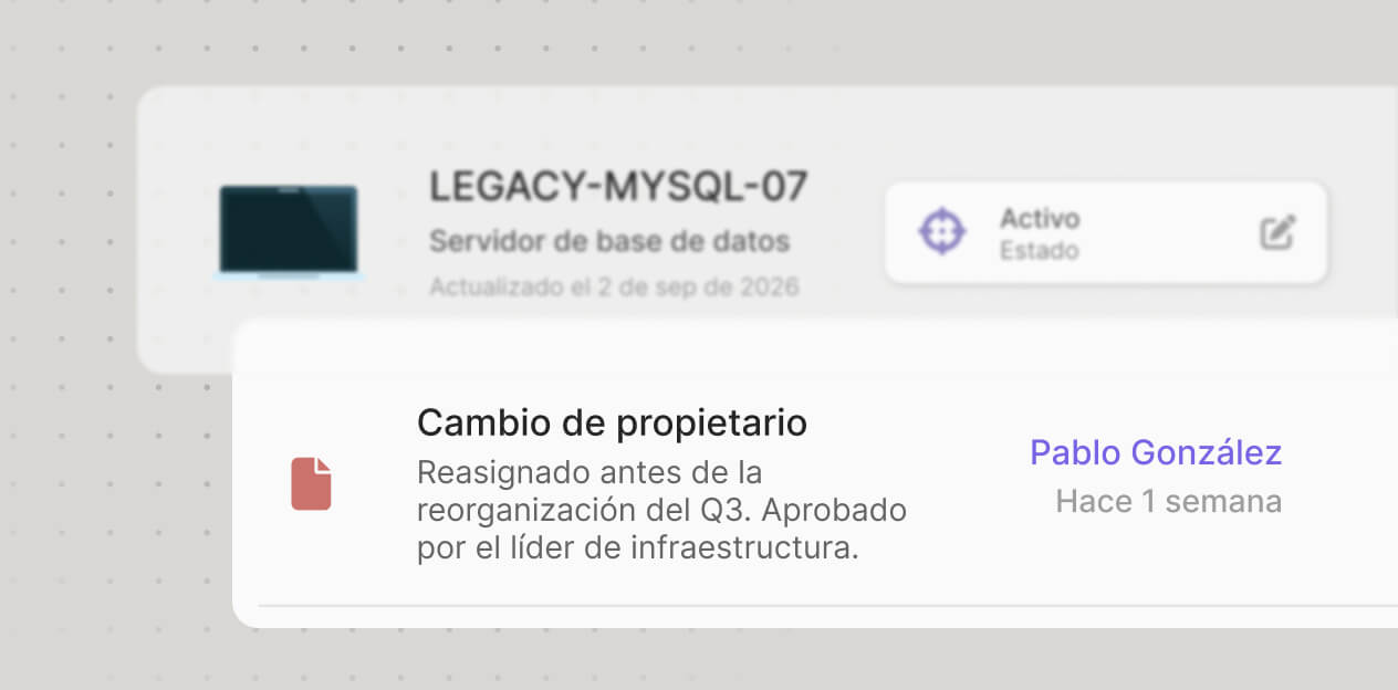 Evidencia de auditoría de cambios