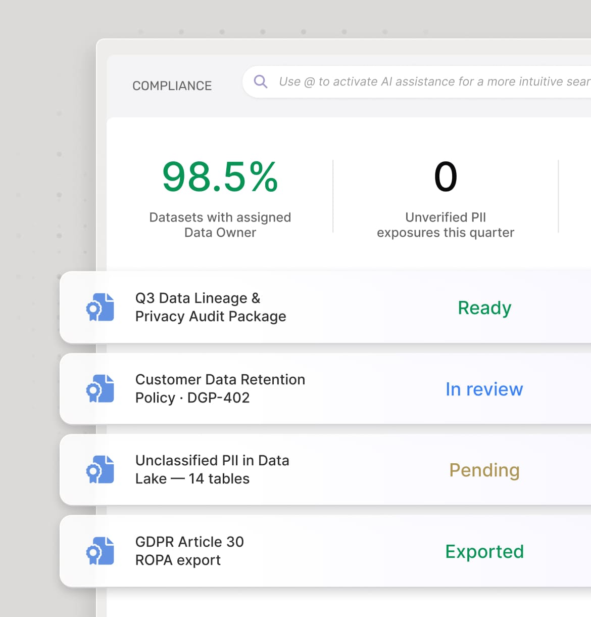Audit-ready in minutes, not weeks