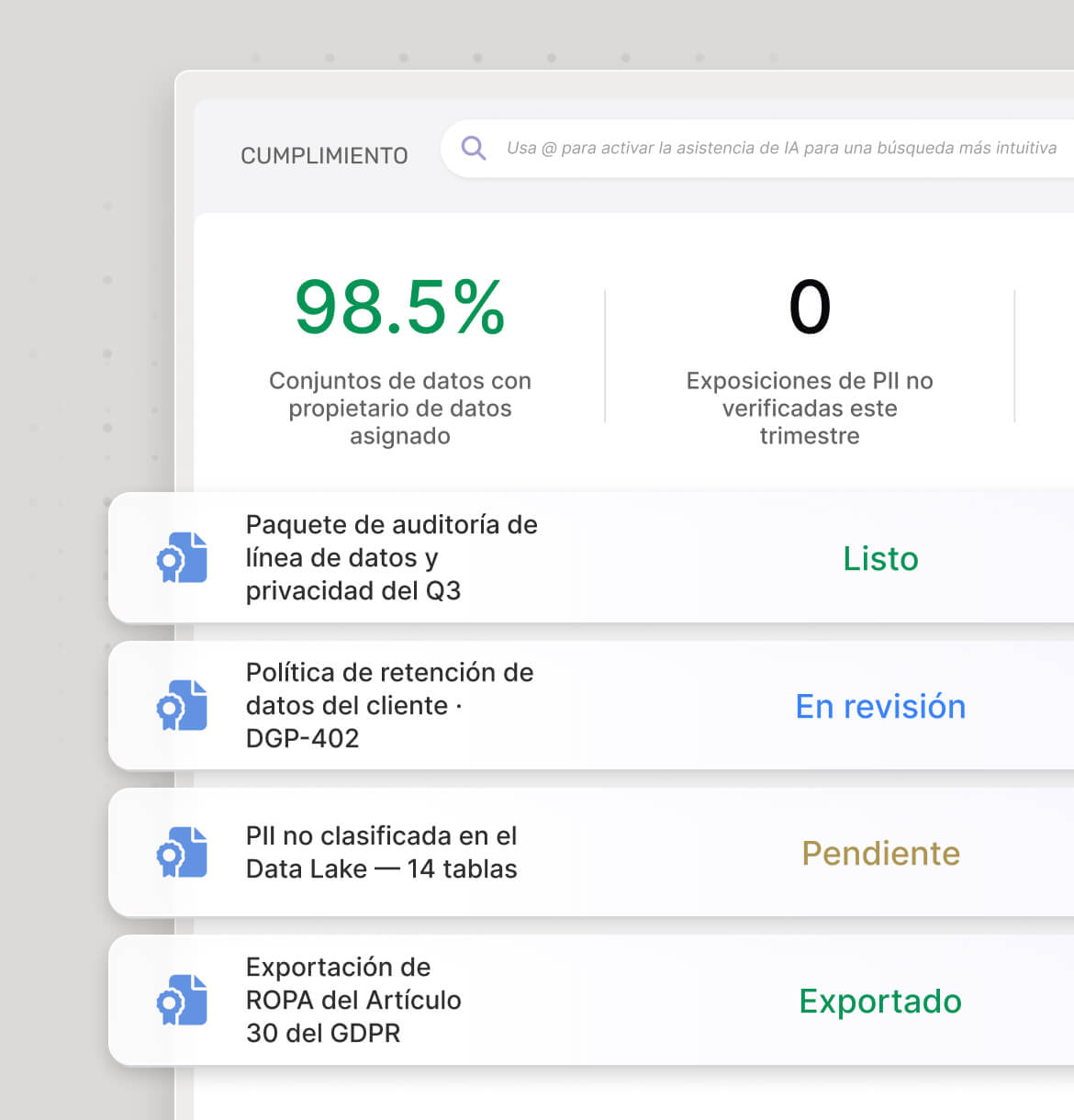 Lista para auditoría en minutos, no en semanas