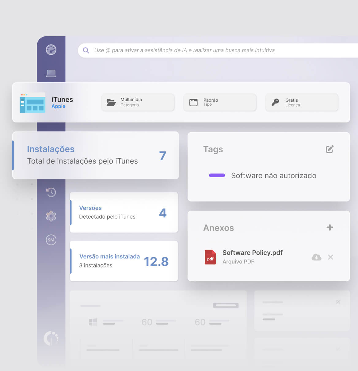 Detecte dispositivos executando softwares não autorizados