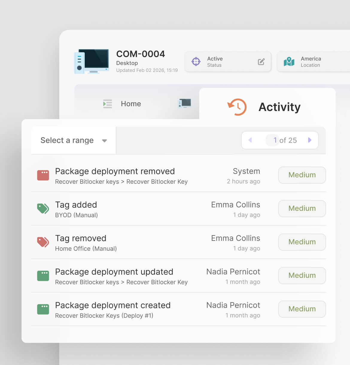Keep a log of all changes on assets