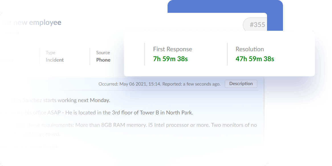 example of slas response time on invgate service desk