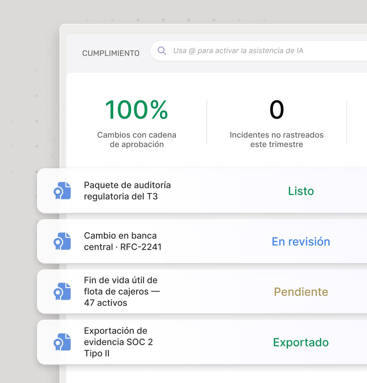 Control de cambios, integrado