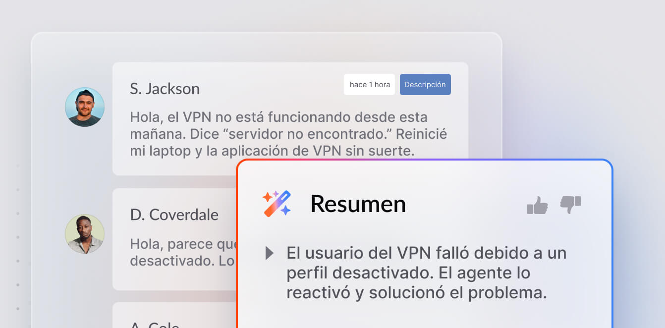 Resúmenes de tickets con IA