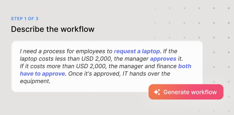 AI workflow generation