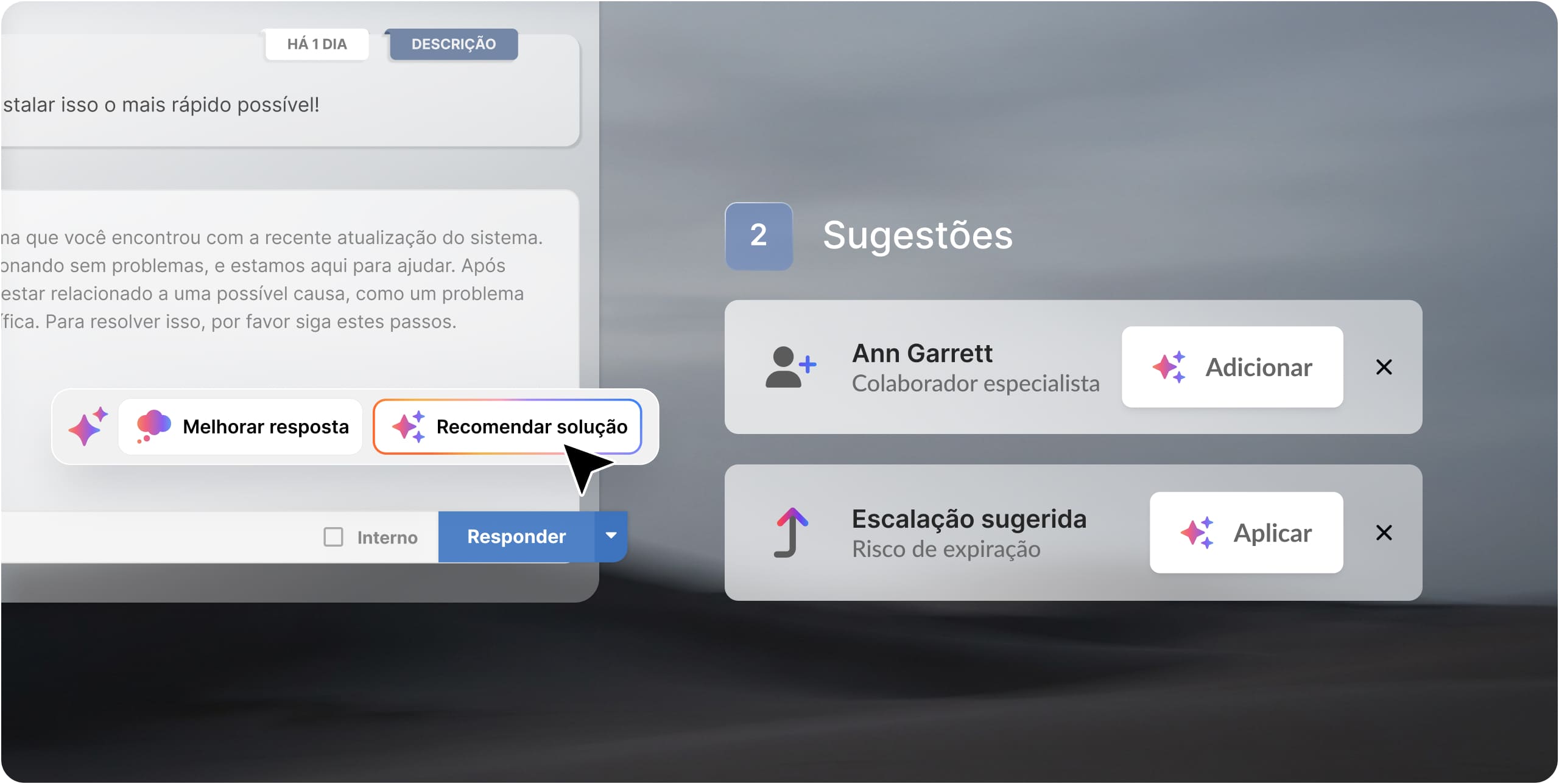 Sugestões inteligentes