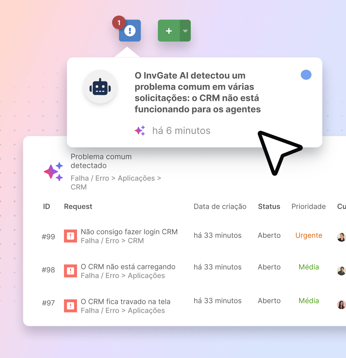 Detecção de problemas com IA