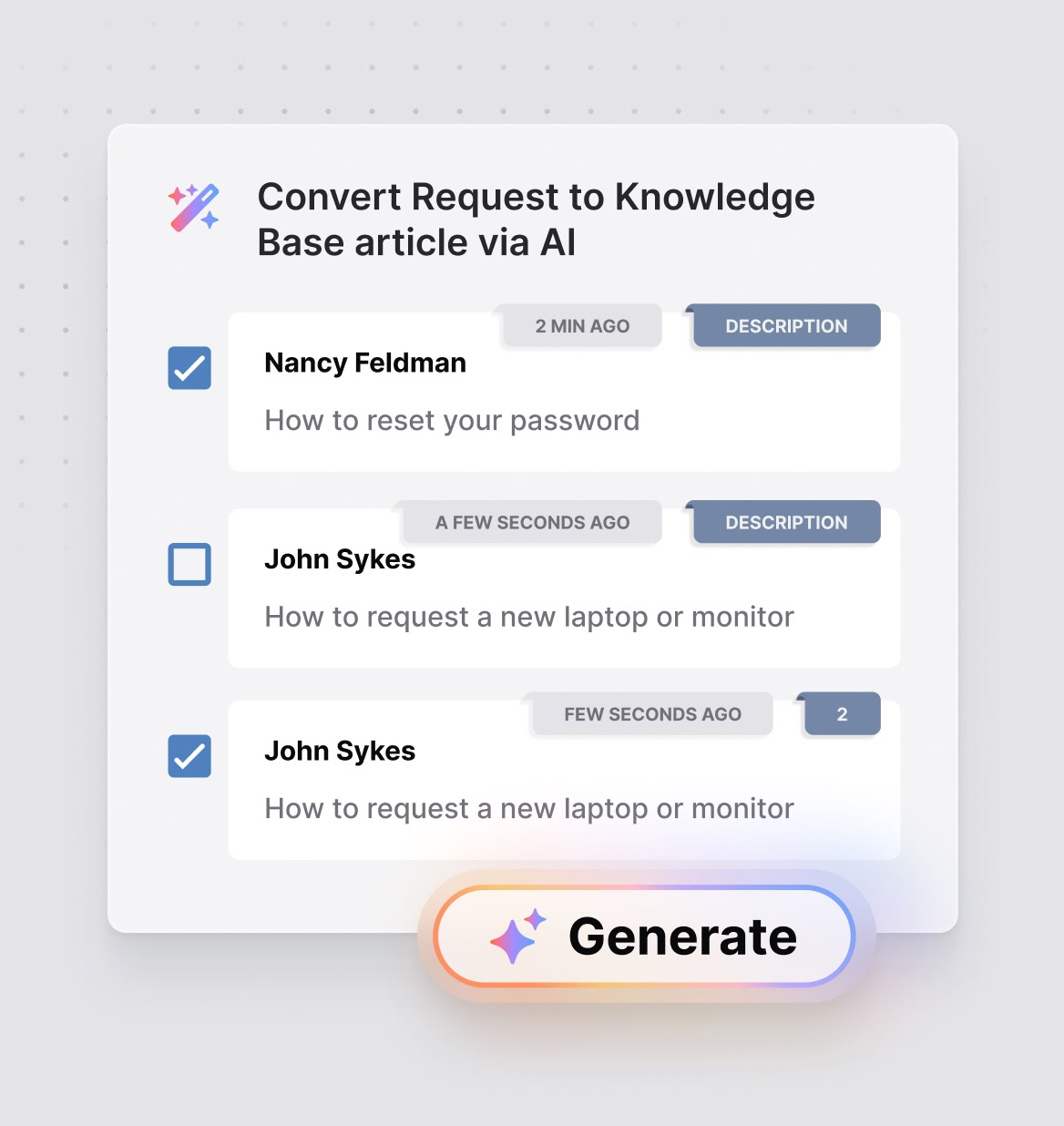 Create knowledge articles in seconds