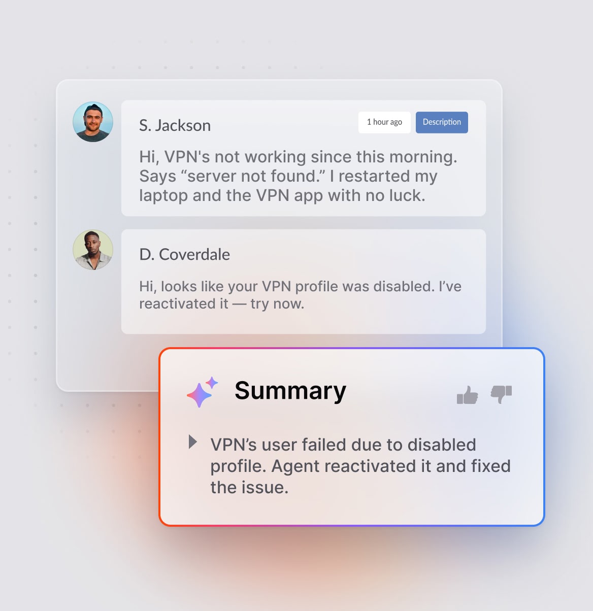 One-click ticket summaries
