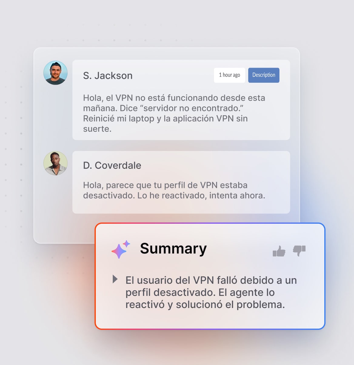 Resúmenes de tickets con un solo clic