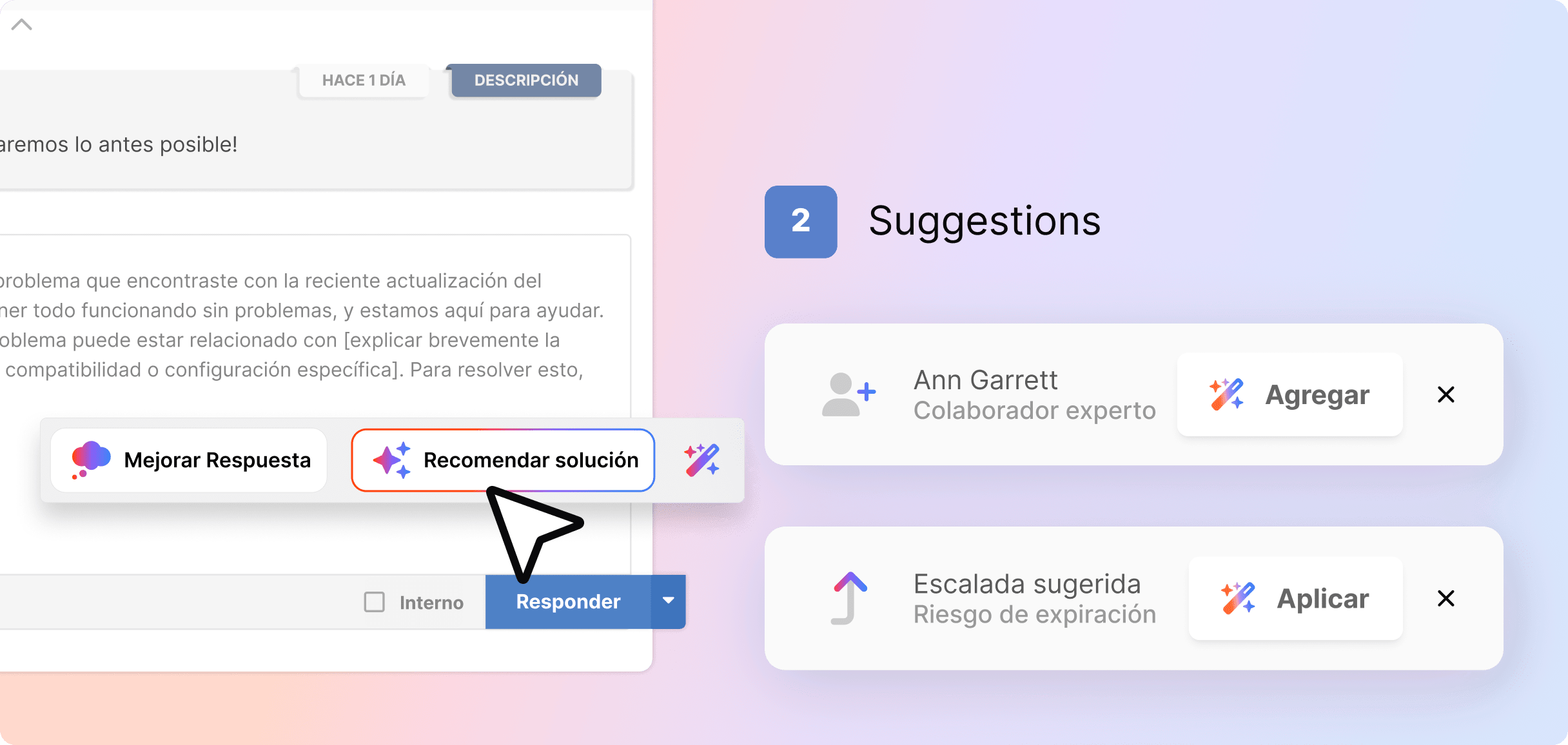 Sugerencias inteligentes