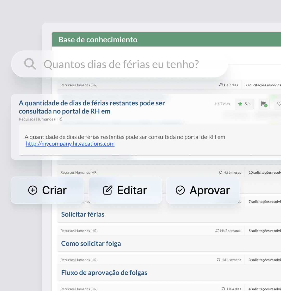 Crie uma base de conhecimento útil para todos