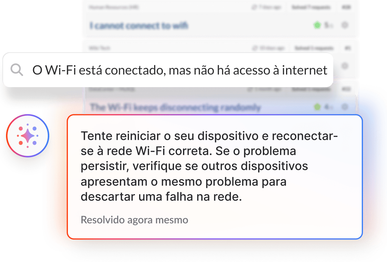 Base de conhecimento com IA para um <textGradientAi>service desk mais inteligente</textGradientAi>