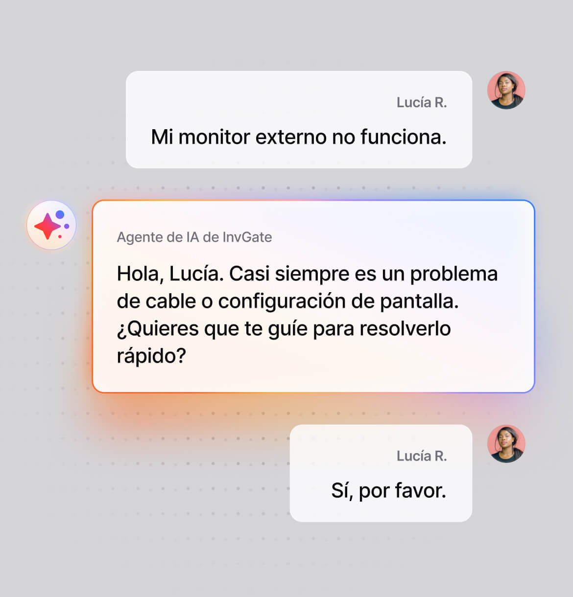 Respuestas instantáneas a través de soporte conversacional