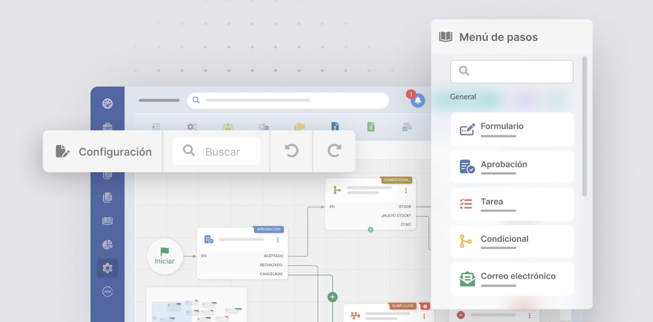 Editor visual de flujos de trabajo