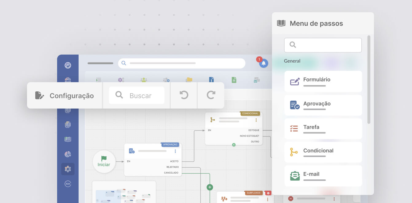 Editor visual de fluxos de trabalho