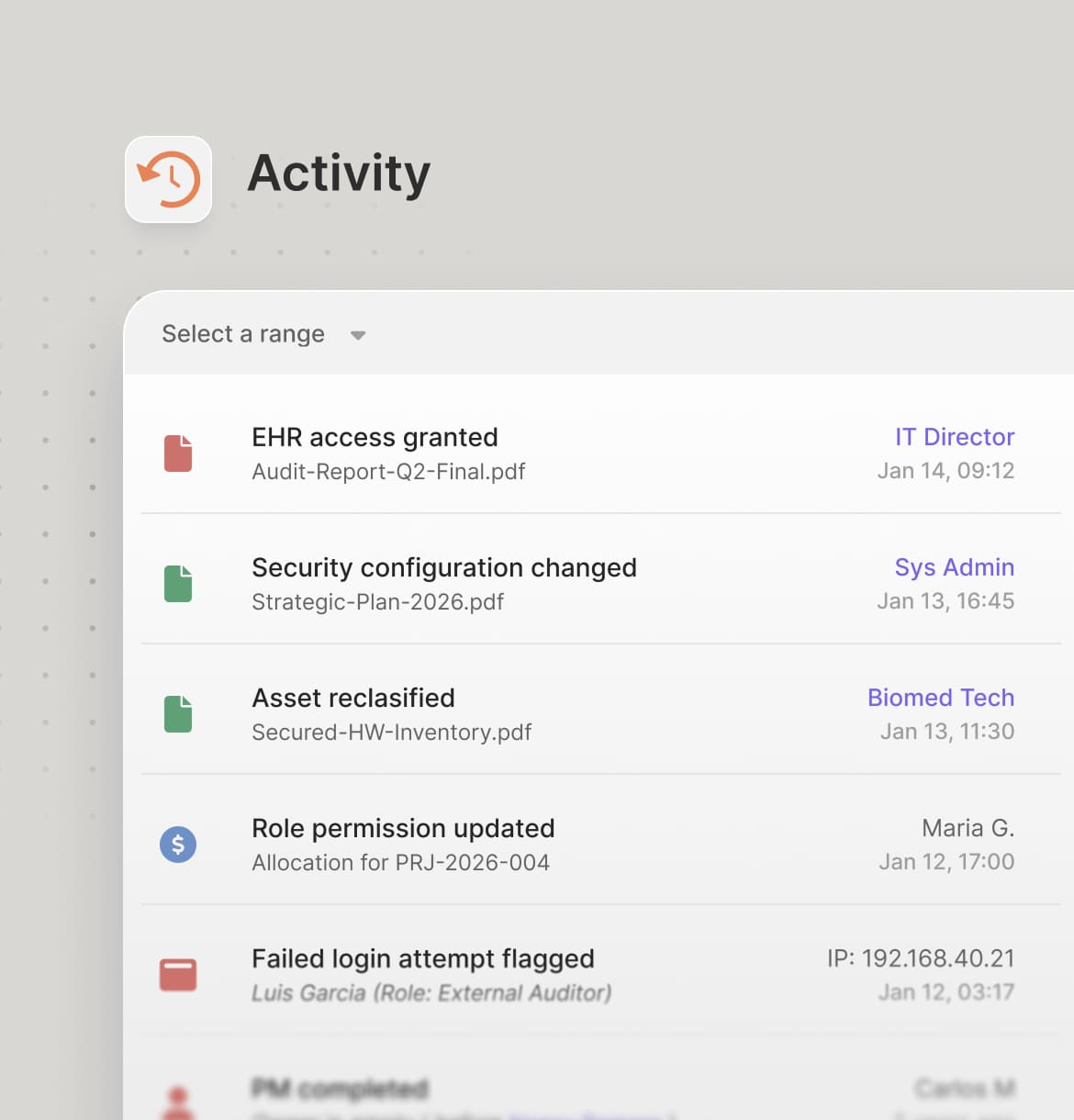 Audit trail & activity logs