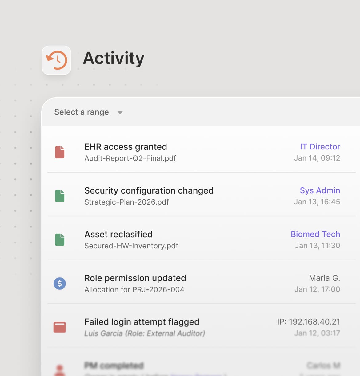 Audit trail & activity logs