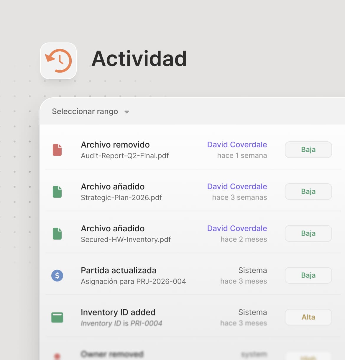 Registro de auditoría y logs de actividad