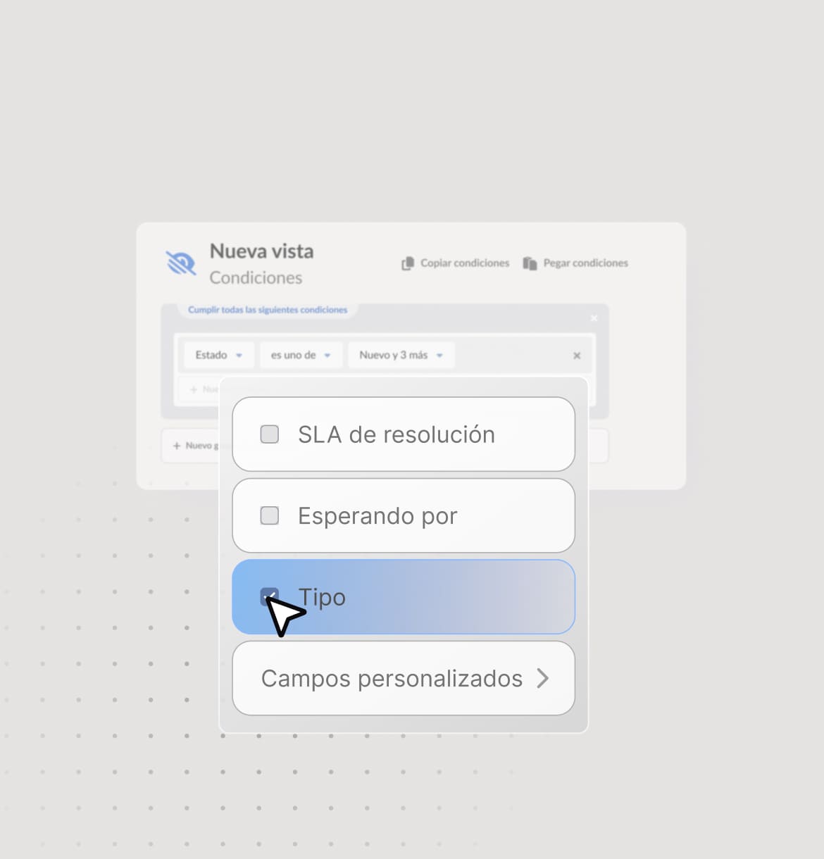 Vistas y colas personalizadas