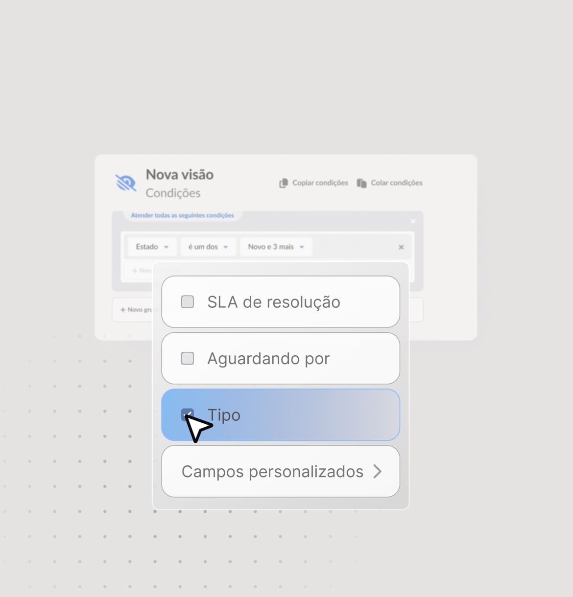 Visualizações e filas personalizadas