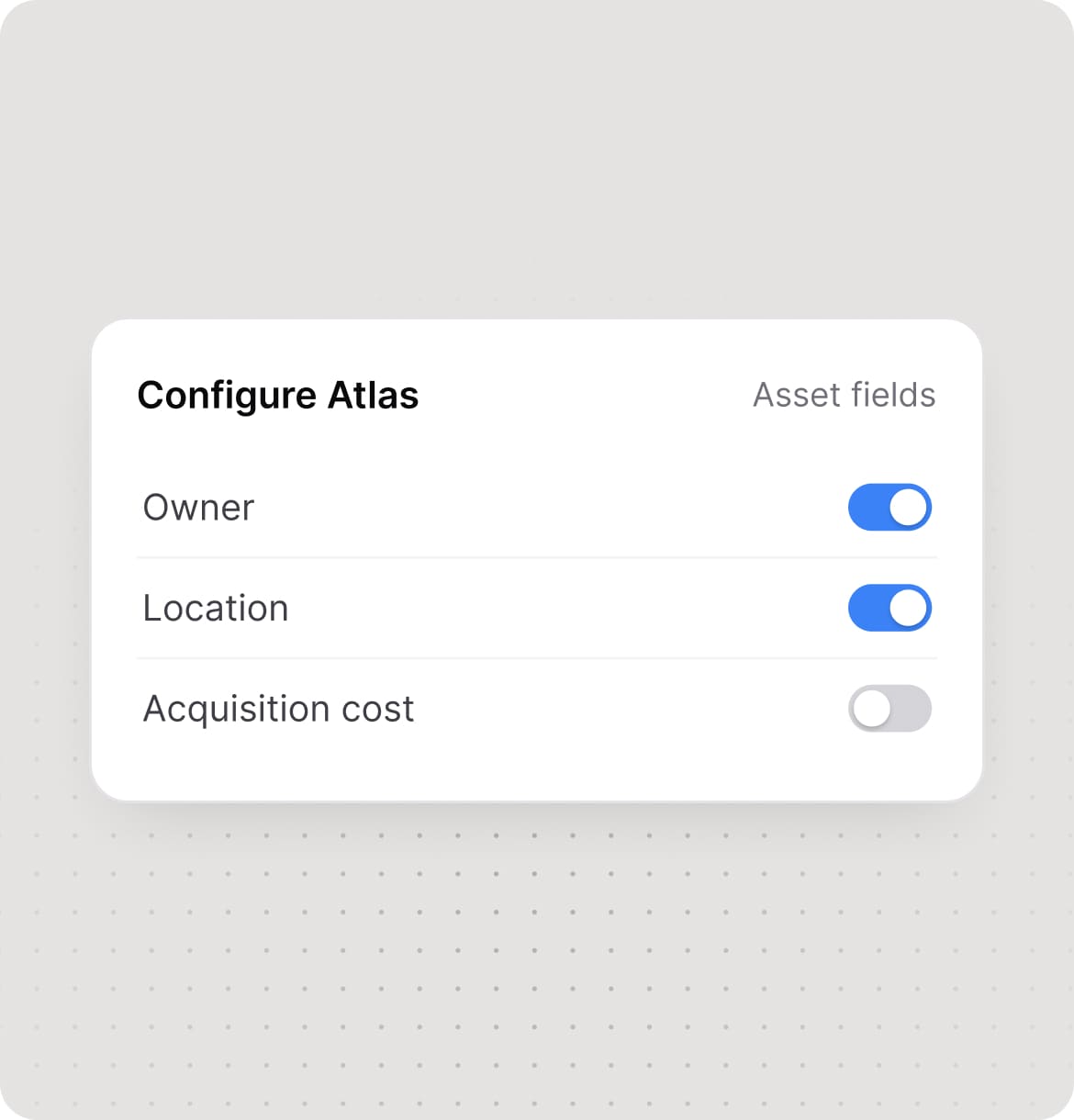 Field-level control for asset data