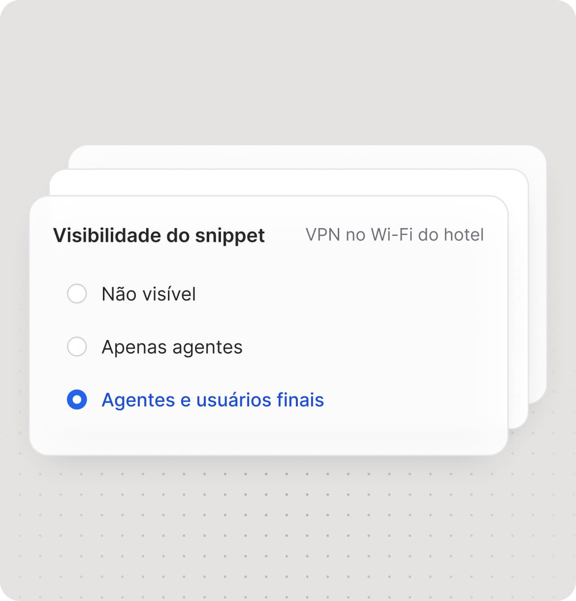 Visibilidade em cada snippet